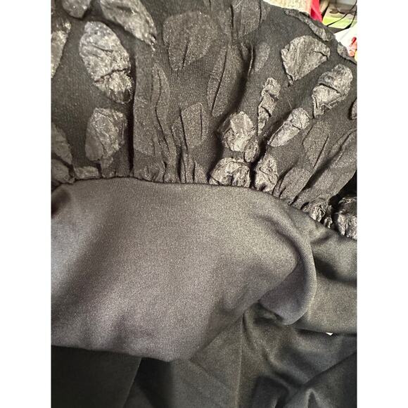 TCEC‎ Black Mini Dress Lacy Witchygoth Rave Spaghetti Strap Y2K Blousy Hem - Picture 12 of 12